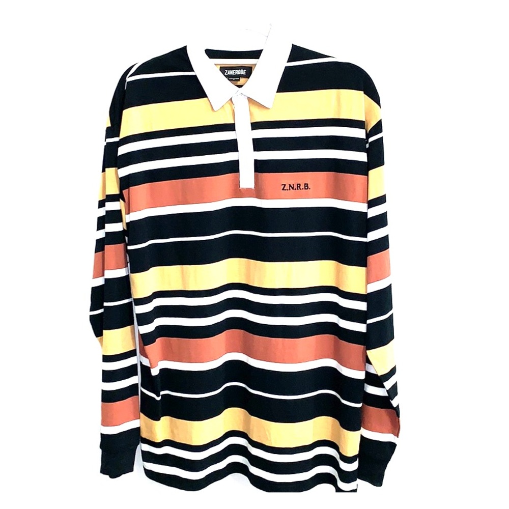 ZENEROBE long sleeve striped polo shirt